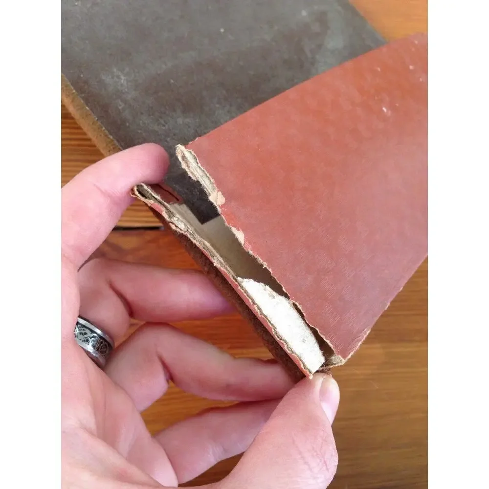 Vintage Antique Suede Leather Handpainted Miami Beach Letters Portfolio Envelope